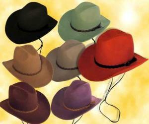Puzzle Καπέλα των διαφόρων χρωμάτων